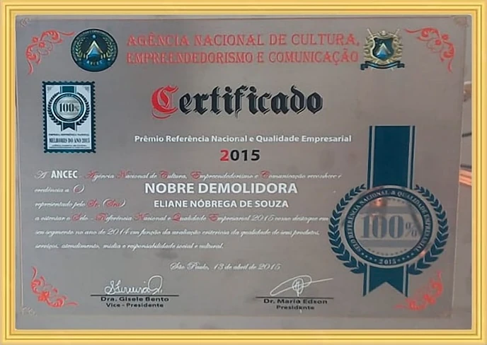 Prêmio Referência Nacional e Qualidade Empresarial